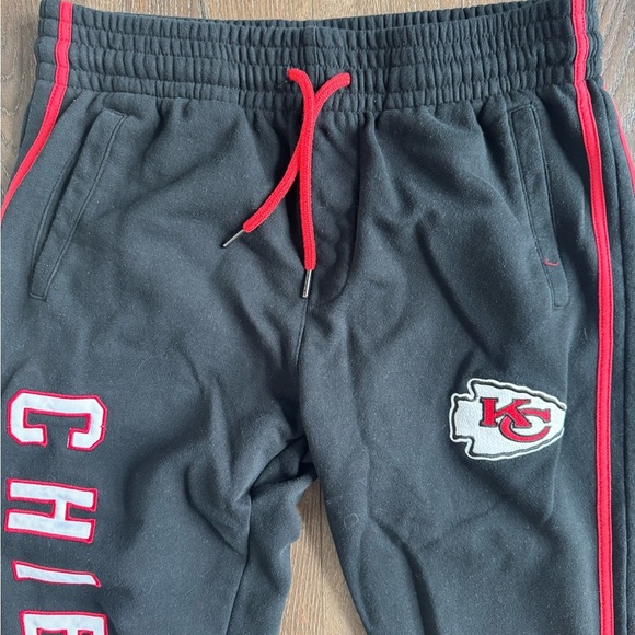 NFL Chiefs sweatpants.  Mens size large.  Black and red.  Joggers. - Picture 2 of 6